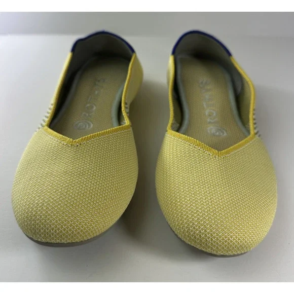 Rothy's Round Toe The Flat Ballet Slip On Knit Shoes Sunshine Yellow Women's 7.5 - Picture 15 of 16